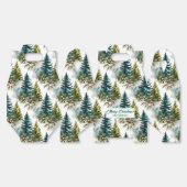Waterverf Pine Pattern Elegant Winter Bedankdoosjes (Ongevouwen)