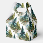 Waterverf Pine Pattern Elegant Winter Bedankdoosjes (Achterkant)