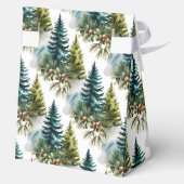 Waterverf Pine Pattern Elegant Winter Bedankdoosjes (Achterkant)