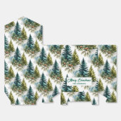 Waterverf Pine Pattern Elegant Winter Bedankdoosjes (Ongevouwen)