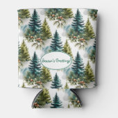 Waterverf Pine Pattern Elegant Winter Blikjeskoeler (Voorkant)