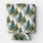 Waterverf Pine Pattern Elegant Winter Blikjeskoeler (Achterkant)