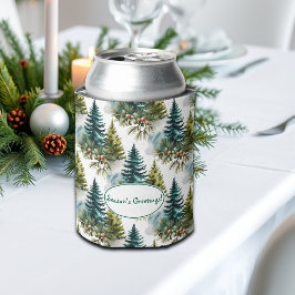 Waterverf Pine Pattern Elegant Winter Blikjeskoeler