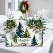 Waterverf Pine Pattern Elegant Winter Groot Cadeauzakje