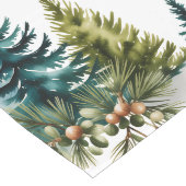 Waterverf Pine Pattern Elegant Winter Lange Tafelloper (Hoek)