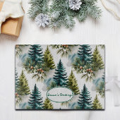 Waterverf Pine Pattern Elegant Winter Snijplank