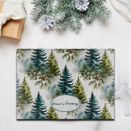 Waterverf Pine Pattern Elegant Winter Snijplank