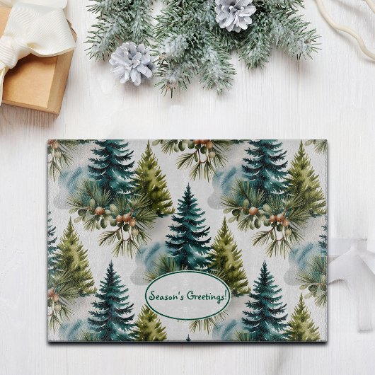 Waterverf Pine Pattern Elegant Winter Snijplank