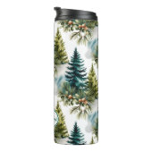 Waterverf Pine Pattern Elegant Winter Thermosbeker (Geroteerd rechts)