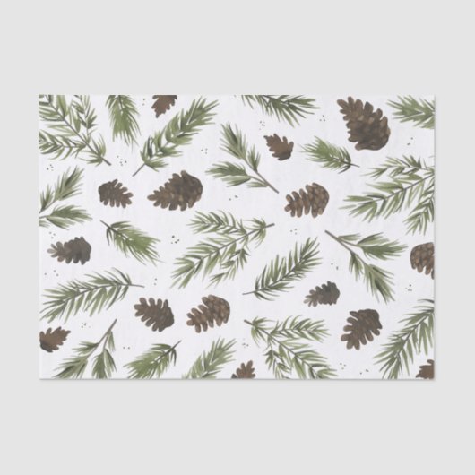 Waterverf Pine Sprigs, tissuepapier (Voorkant)