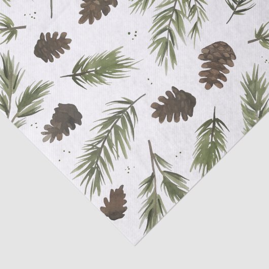 Waterverf Pine Sprigs, tissuepapier (Detail)