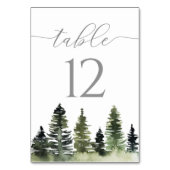 Waterverf Pine Treding Wedding Table Number Card Kaart (Voorkant)