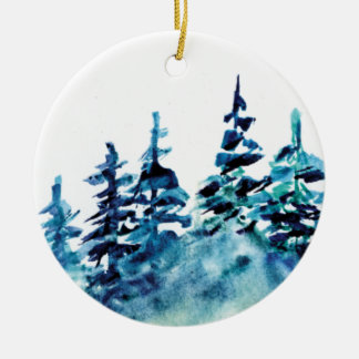 Waterverf Pine Tree (aangepast) Keramisch Ornament
