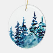 Waterverf Pine Tree (aangepast) Keramisch Ornament (Links)