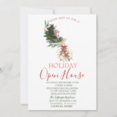 Waterverf Pine Tree Branch, Mistletoe Open House Kaart (Voorkant)