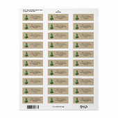 Waterverf Pine Tree Burlap Vakantie Adres Label (Full Sheet)