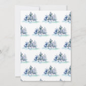 Waterverf Pine Tree Chic-kerstcocktail Kaart (Achterkant)