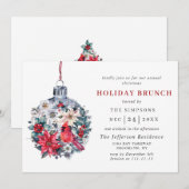 Waterverf Pine Tree Chic Kerstfeestdag BRUNCH Kaart (Voorkant / Achterkant)