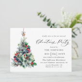 Waterverf Pine Tree Chic-kerstfeestdag Kaart (Staand voorkant)