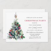 Waterverf Pine Tree Chic-kerstfeestdag Kaart (Voorkant / Achterkant)