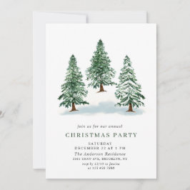 Waterverf Pine Tree Chic-kerstfeestdag Kaart