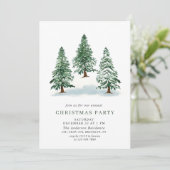 Waterverf Pine Tree Chic-kerstfeestdag Kaart (Staand voorkant)