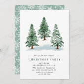 Waterverf Pine Tree Chic-kerstfeestdag Kaart (Voorkant / Achterkant)