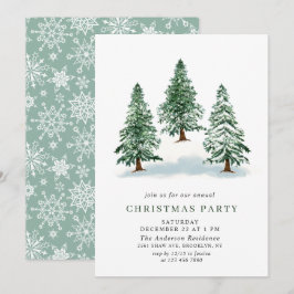 Waterverf Pine Tree Chic-kerstfeestdag Kaart