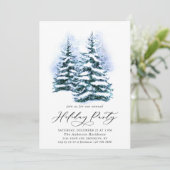 Waterverf Pine Tree Chic-kerstfeestdag Kaart (Staand voorkant)