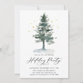 Waterverf Pine Tree Chic-kerstfeestdag Kaart (Voorkant)