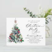 Waterverf Pine Tree Chic-kerstfeestdag Kaart (Staand voorkant)