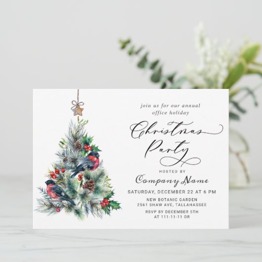 Waterverf Pine Tree Chic-kerstfeestdag Kaart (Staand voorkant)