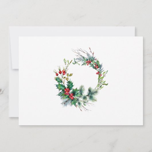 Waterverf Pine Tree Chic-kerstfeestdag Kaart (Achterkant)