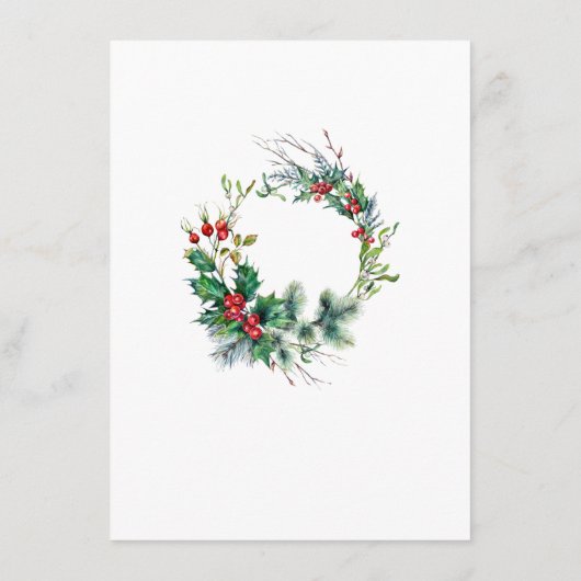 Waterverf Pine Tree Chic-kerstfeestdag Kaart (Achterkant)