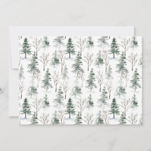 Waterverf Pine Tree Chic-kerstfeestdag Kaart (Achterkant)