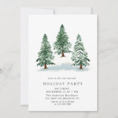 Waterverf Pine Tree Chic-kerstfeestdag Kaart (Voorkant)