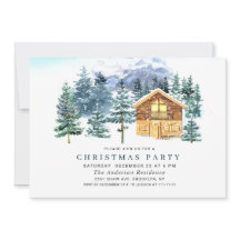 Waterverf Pine Tree Chic-kerstfeestdag