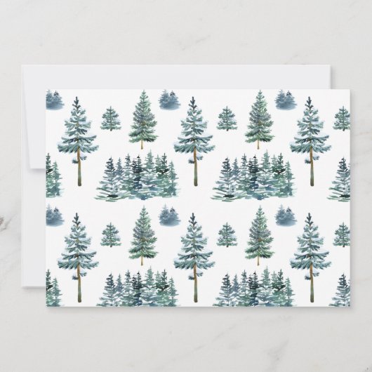 Waterverf Pine Tree Chic-kerstfeestdag Kaart (Achterkant)