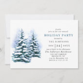 Waterverf Pine Tree Chic-kerstfeestdag Kaart (Voorkant)