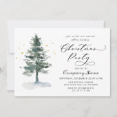 Waterverf Pine Tree Chic-kerstfeestdag Kaart (Voorkant)