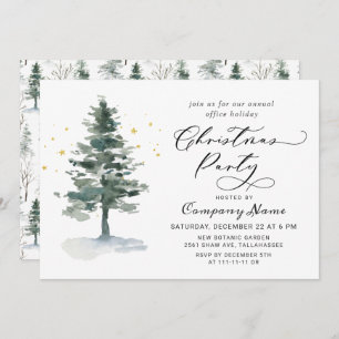 Waterverf Pine Tree Chic-kerstfeestdag Kaart