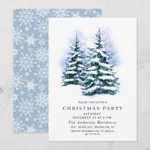 Waterverf Pine Tree Chic-kerstfeestdag Kaart