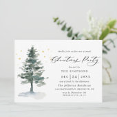 Waterverf Pine Tree Chic-kerstfeestdag Kaart (Staand voorkant)