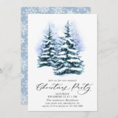 Waterverf Pine Tree Chic-kerstfeestdag Kaart (Voorkant / Achterkant)