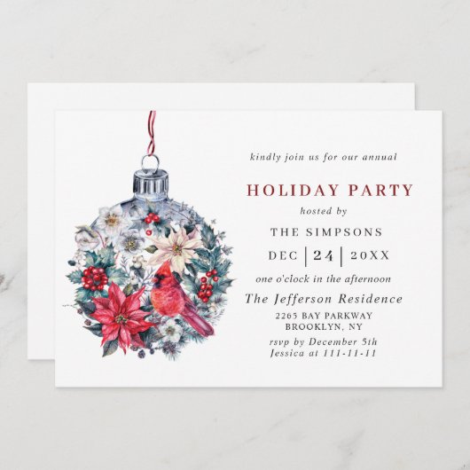 Waterverf Pine Tree Chic-kerstfeestdag Kaart (Voorkant / Achterkant)