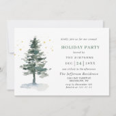 Waterverf Pine Tree Chic-kerstfeestdag Kaart (Voorkant)