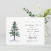 Waterverf Pine Tree Chic-kerstfeestdag Kaart (Staand voorkant)