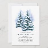 Waterverf Pine Tree Chic Kerstmis Vakantie Kaart (Voorkant)