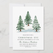 Waterverf Pine Tree Chic Kerstmis Vakantie Kaart (Voorkant)