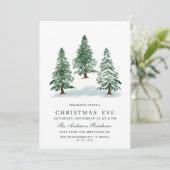 Waterverf Pine Tree Chic Kerstmis Vakantie Kaart (Staand voorkant)
